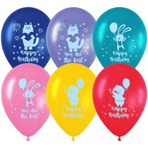 Набор воздушных шаров MESHU "Happy birthday" М12/30 см, 25 шт, пастель, ассорти