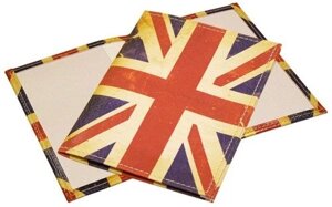 Обложка для автодокументов, со сменным блоком, к/з Лезар Британский флаг, 140*100мм