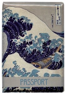 Обложка для паспорта Кацусика Хокусай Большая волна (ПВХ бокс) (12-999-27-551)