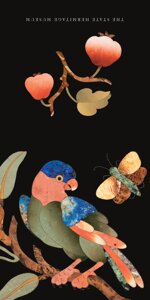 Открытка "Флорентийская мозайка: Бурйский попугай" 110х110 мм