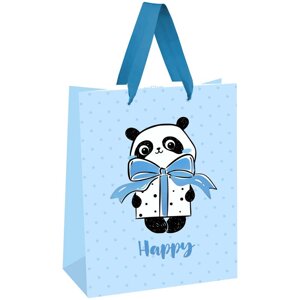 Пакет подарочный MESHU "PandaGift_Blue" 26*32*12 см