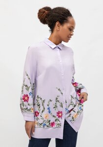Рубашка с цветочной вышивкой