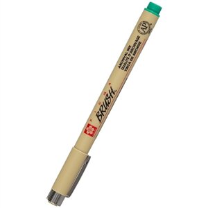 Ручка-кисточка капиллярная Pigma Brush Зелёный, Sakura