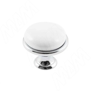 Ручка-кнопка D28мм хром/керамика (KH. 30. PC)