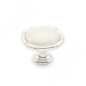 Ручка-кнопка серебро Венецианское/керамика молочная (WPO. 48.01.00.000. M5)