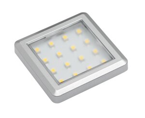 Точечный накладной светодиодный светильник Estella, квадрат, 12V, 1, 2W, 16 диодов, теплый свет, алюминий