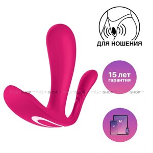Вибратор для ношения с вагинальным и анальным отростком Satisfyer Top Secret+розовая