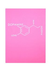 Записная книжка А6 80л лин. Molecule. Dopamine интеграл. переплет, Soft Touch, тиснение серебр. фольгой