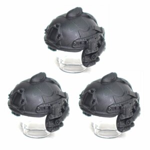 Аксессуары для фигурок лего G BRICK DESIGN Боевой шлем с наушниками, горизонтальное крепление. черный набор деталей 3 шт.