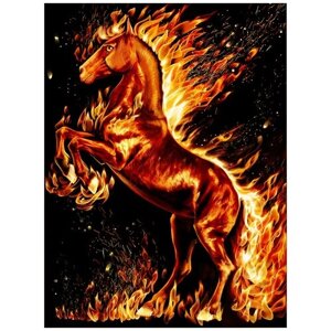 Алмазная живопись Набор алмазной вышивки Огненный конь (АЖ-1850) 30x40 см