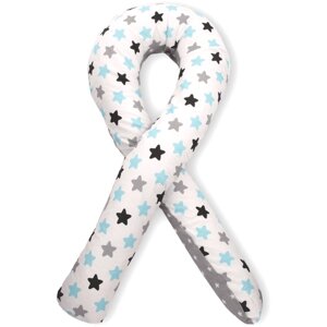 Body Pillow Подушка для беременных и кормящих формы U 340х30 см со съёмной наволочкой "Звезды серый-белый"