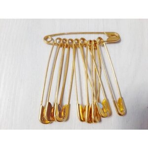 Булавки металлические под золото, 9 шт , длина 6,5 см