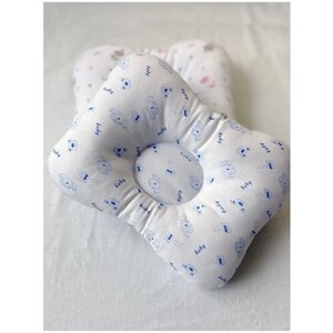 Детская подушка для новорожденных / Мягкая подушка детская ортопедическая / Подушка для малыша с анатомической выемкой гипоаллергенная