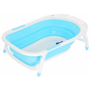 Детская ванна складная Pituso 85 см для купания малыша светло-голубая