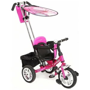 Детский трехколесный велосипед с крышей (Розовый)