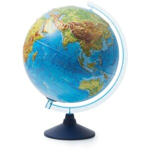 Глобус физико-политический рельефный Globen, 32см, интерактивный, с подсветкой от батареек на круглой подставке, 281841