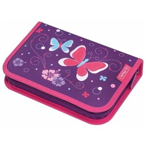 Herlitz Пенал Purple Butterfly (50014293), фиолетовый/розовый