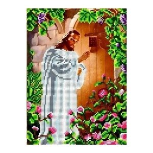 Иисус стучащий в дверь Рисунок на ткани 18х25 Каролинка ткби 4058 18х25 Каролинка ткби 4058