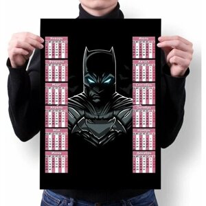 Календарь BUGRIKSHOP настенный принт А2 "Бэтмен, The Batman"BМ0006