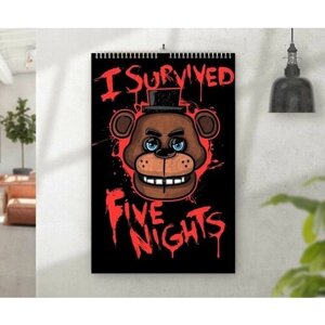 Календарь перекидной Five Nights At Freddy (FNAF) , 5 ночей с Фредди №14, А3