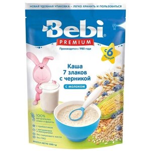 Каша молочная Bebi Premium 7 злаков черника сухая с 6 месяцев