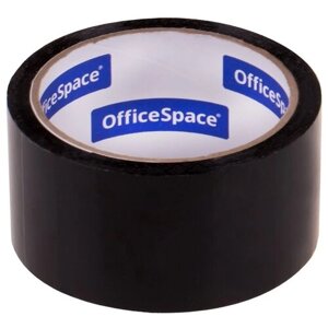 Клейкая лента упаковочная OfficeSpace, 48мм*40м, 45мкм, черная, ШК (арт. 256533)