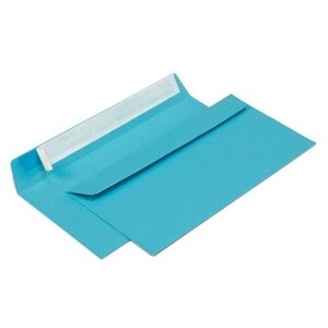 Конверт из цветной бумаги С65 (114*229) голубой - 100 шт.