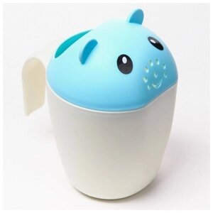 Ковш для купания и мытья головы, детский банный ковшик, хозяйственный «Мышка», цвет голубой