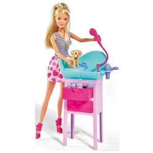 Кукла Steffi Love Штеффи с двумя собачками и столиком, 29 и 12 см, 5733266 розовый