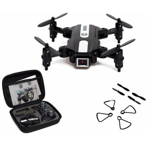 Квадрокоптер с камерой 480P, дрон на пульте управления WIFI с сумкой в комплекте, черный