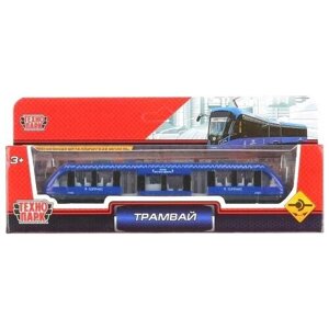 Машина металл "трамвай", длина 16,5 см, синий 281999