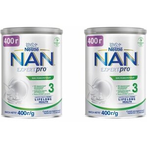 Молочко детское Nestle NAN 3 ExpertPro, кисломолочный, с 12 месяцев, 400 г 2 шт