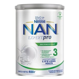 Молочная смесь NAN Nestle OPTIPRO Кисломолочный 3 (Нестле НАН оптипро) с 12 мес 400 г