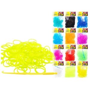 Набор цветных резиночек для плетения браслетов, 7200 резиночек, 1 цвет в пакете 600 шт, 12 цветов микс в коробке, TZ13163 Tukzar
