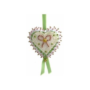 Набор для творчества - елочная игрушка Пряничное сердце (розовое)