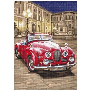 Набор для вышивания LetiStitch "Red Sports Car" 19x27 см, Автомобили Город Транспорт Архитектура