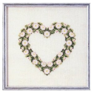 Набор для вышивания Сердце из ромашек 18 x 18 см OEHLENSCHLAGER 73-65171
