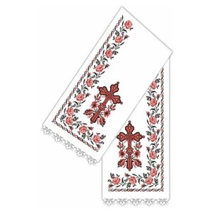 Набор для вышивки крестом Каролинка "Рушник божник женский под вышивку для икон" длина 1,4 м