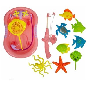 Набор игрушек для купания / Игровой набор детская магнитная рыбалка / Игрушка для ванны / с Ванной