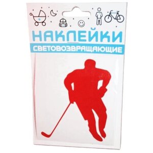 Наклейка световозвращающая для велосипедистов COVA SPORT "Хоккей" 100х85 мм красная