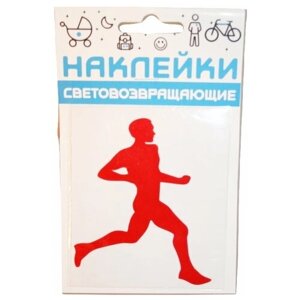 Наклейка световозвращающая для велосипедистов COVA SPORT "Спортсмен" 100х85 мм красная