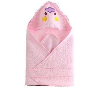 Одеяло-конверт для новорожденного, летнее, розовое, 80х80 см