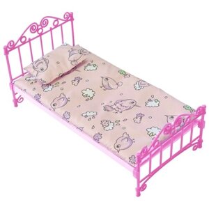 ОГОНЁК Кроватка с постельным бельем С-1427 розовый