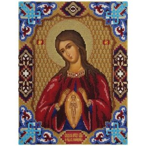 PANNA Набор для вышивания бисером Икона Божией Матери В родах Помощница 24 х 31 см (CM-1469)