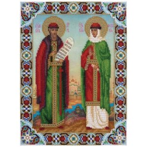 PANNA Набор для вышивания бисером Икона Святых Петра и Февронии 23 х 30.5 см (СМ-1558)