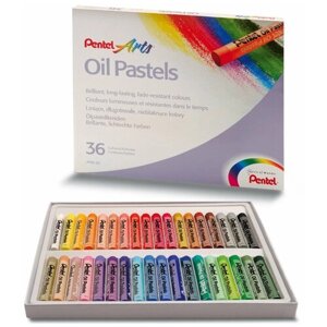 Пастель масляная 36 цв. PENTEL "Oil Pastels", картон