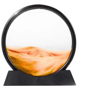 Песочная картина антистресс Solmax, круглая, 22х19х22 см, оранжевый/черный