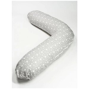 Подушка бумеранг 190х35см-для повседневного сна, для беременных и детей. Наполнитель холлофайбер. Горох желый/мороженки Texxet