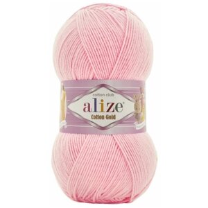 Пряжа Alize Cotton Gold, 55 % хлопок, 45 % акрил, 100 г, 330 м, 5 шт., 518 розовый