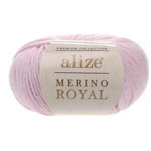 Пряжа Alize Merino Royal (Мерино Роял) - 1 моток цвет: светло-розовый (31), 100% мериносовая шерсть, 100м/50г